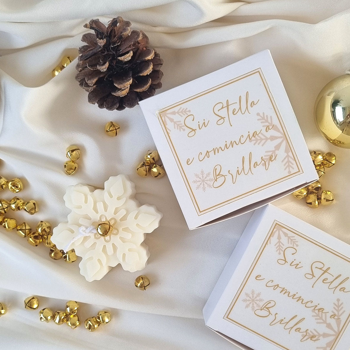 Candela Artigianale in Cera di Soia – Fiocco di Neve - Stella