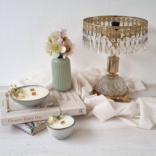 Candela Artigianale in Cera di Soia con Fiori Essiccati