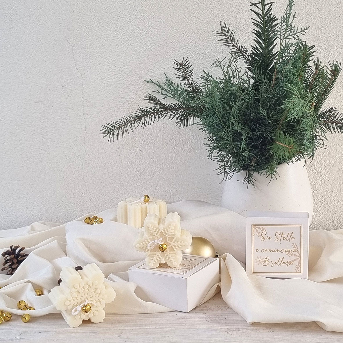 Candela Artigianale in Cera di Soia – Fiocco di Neve - Stella