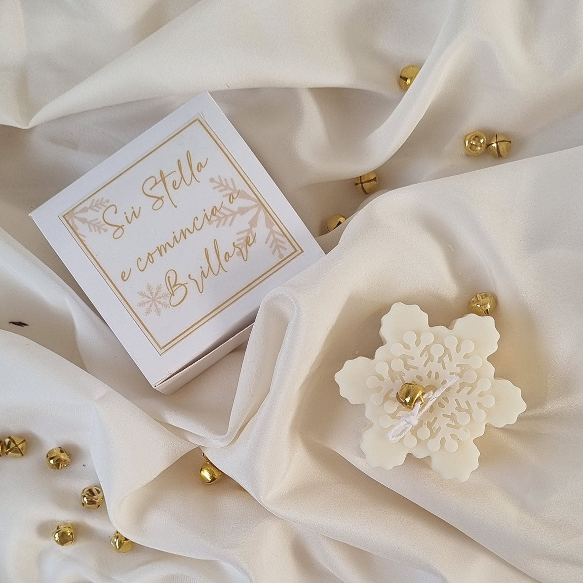 Candela Artigianale in Cera di Soia – Fiocco di Neve - Stella